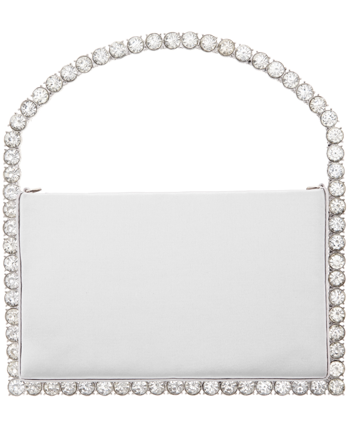 Shop Nina Satin With Crystal Frame Bag In New Silver