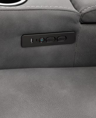 Greymel 37" Zero Gravity Fabric Chair with Power Headrest, Created for Macy's