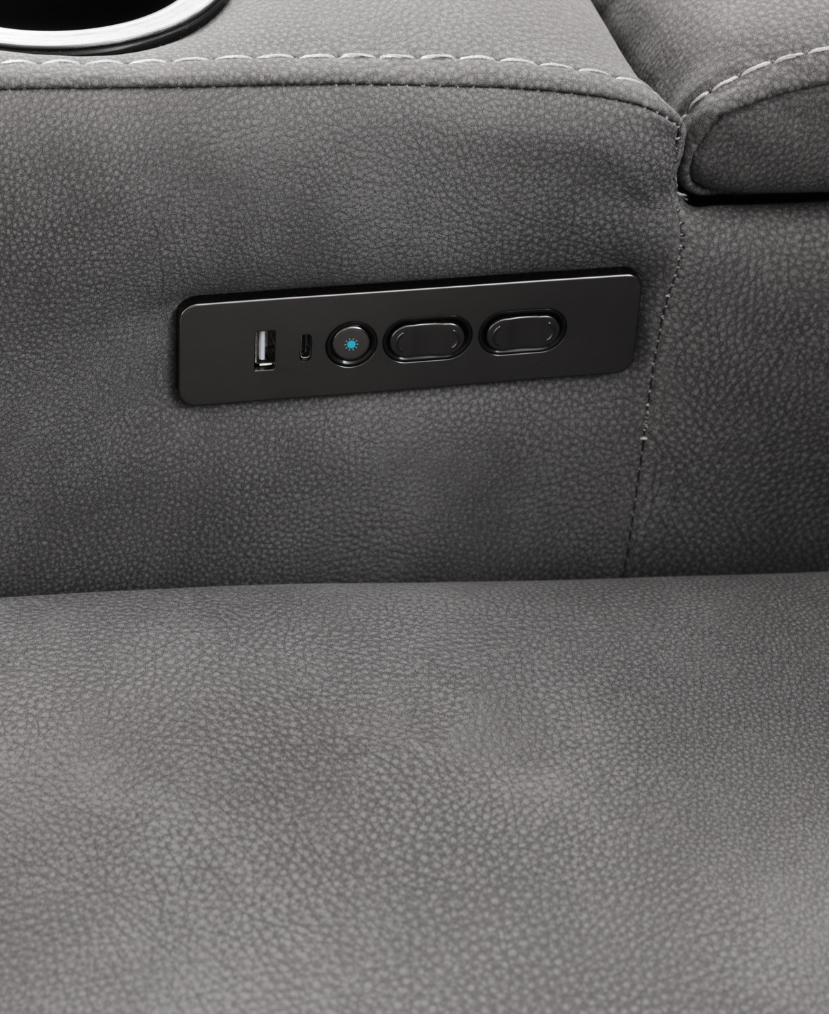 Greymel Zero Gravity Fabric Loveseat with Console and Power Headrests, Created for Macy's