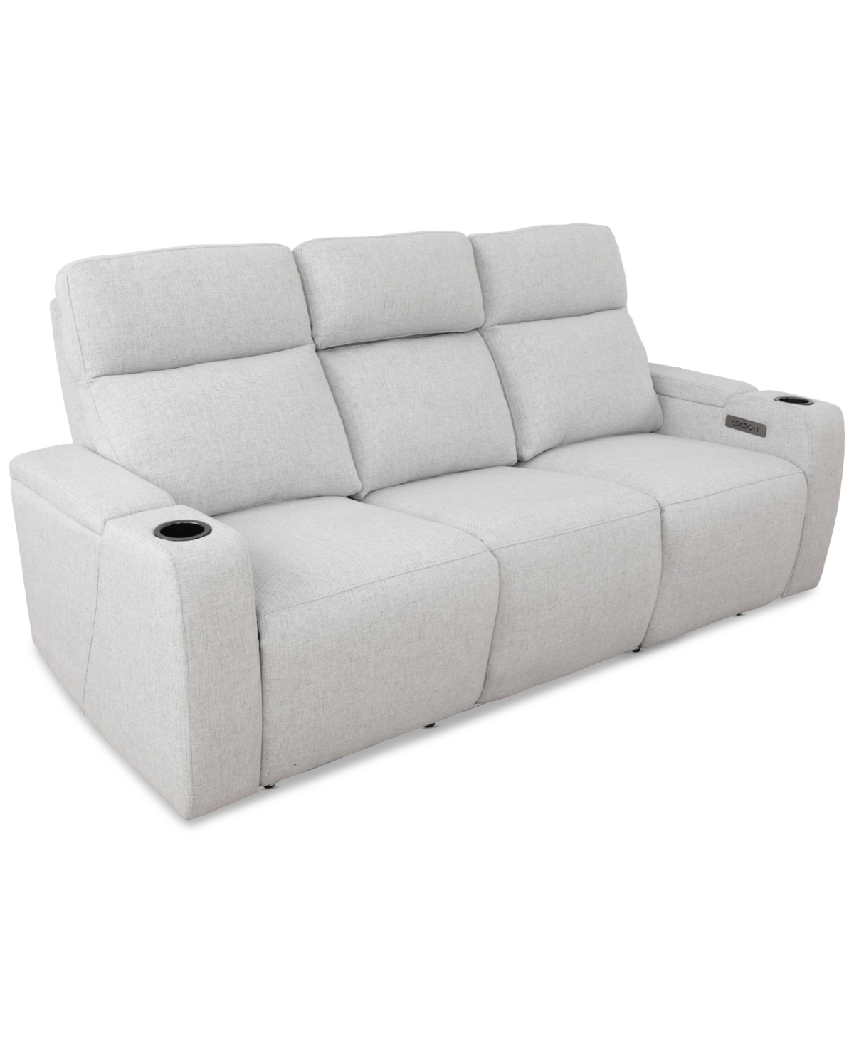 Macy's Greymel 84" Zero Gravity Fabric Sofa With Power Headrests, Created For  In Dove