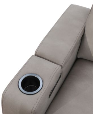 Greymel 74" Zero Gravity Fabric Loveseat with Console and Power Headrests, Created for Macy's