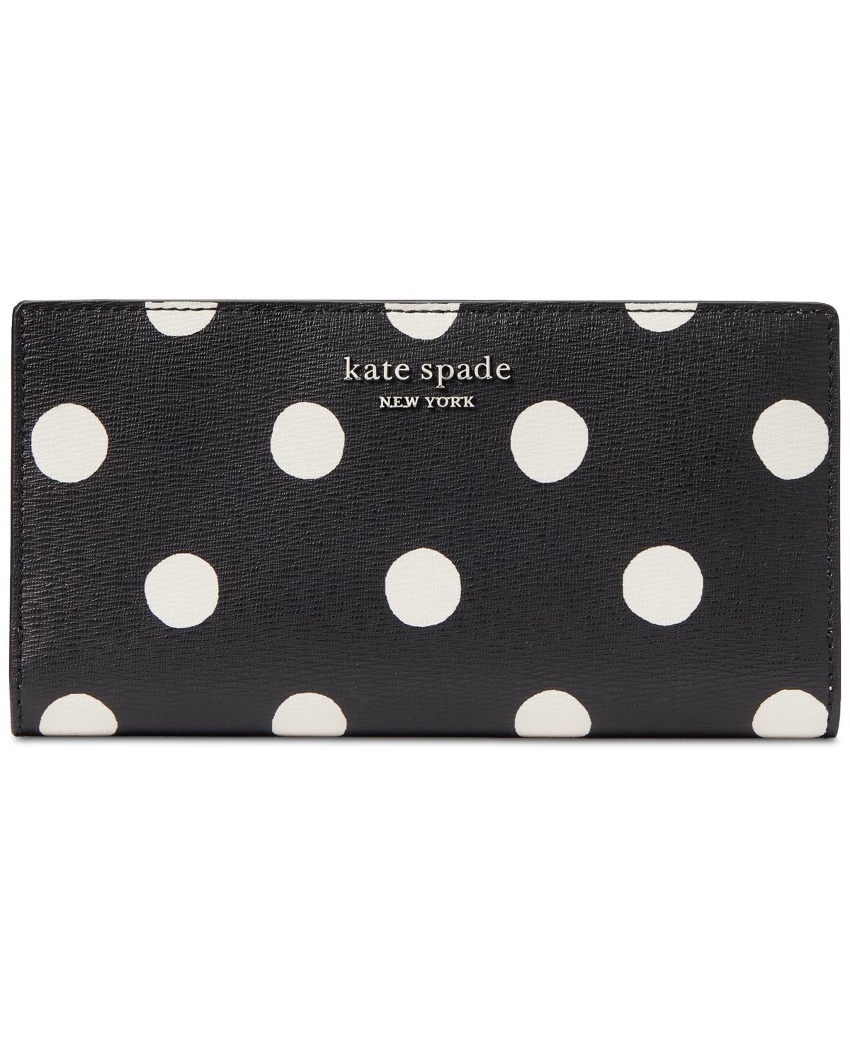 Kate Spade Morgan Sunshine Dot Printed Pvc Slim Bifold Wallet In Black Multi