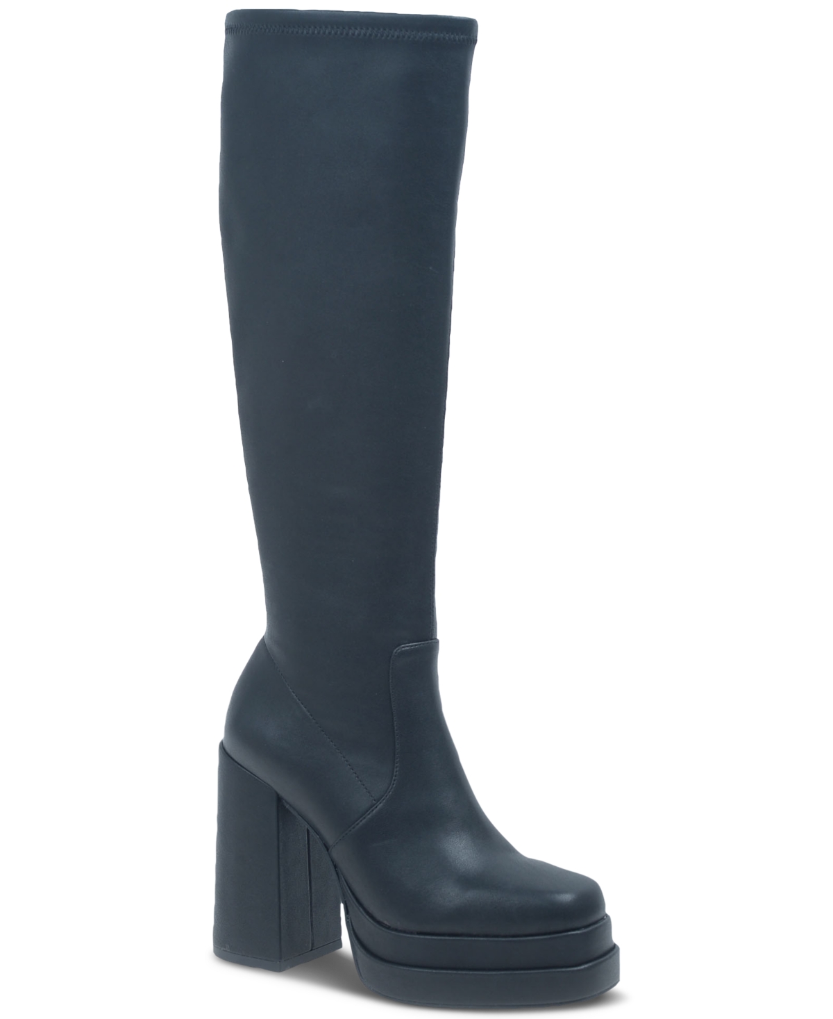 Olyvia Double Platform Boots, Created for Macy's - Black Smooth