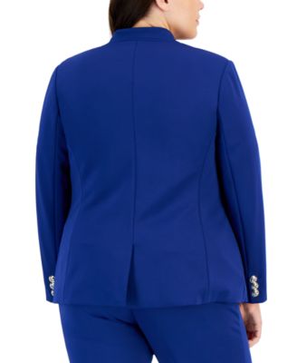 Plus Size Ponte Faux-Double-Breasted Blazer 
