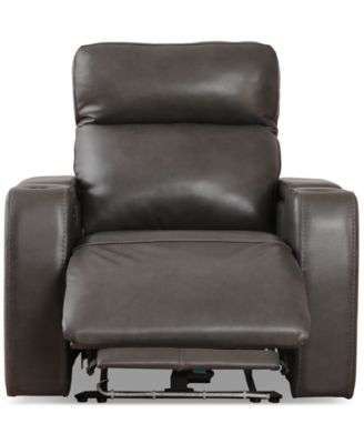 Greymel 37" Zero Gravity Leather Chair with Power Headrest, Created for Macy's