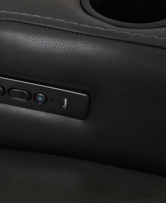 Greymel 37" Zero Gravity Leather Chair with Power Headrest, Created for Macy's