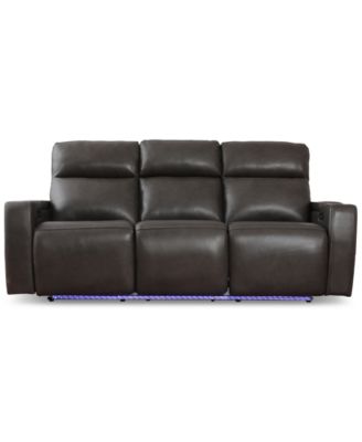Greymel 84" Zero Gravity Leather Sofa with Power Headrests, Created for Macy's
