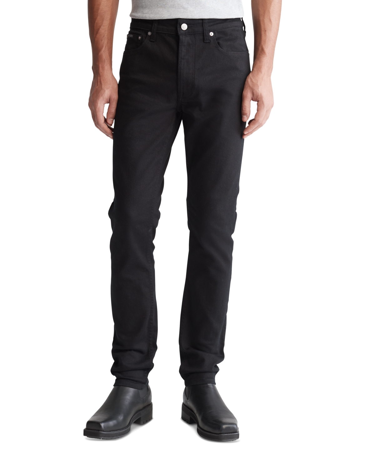 Shop Calvin Klein Men's Skinny-fit Jeans In Forever Black