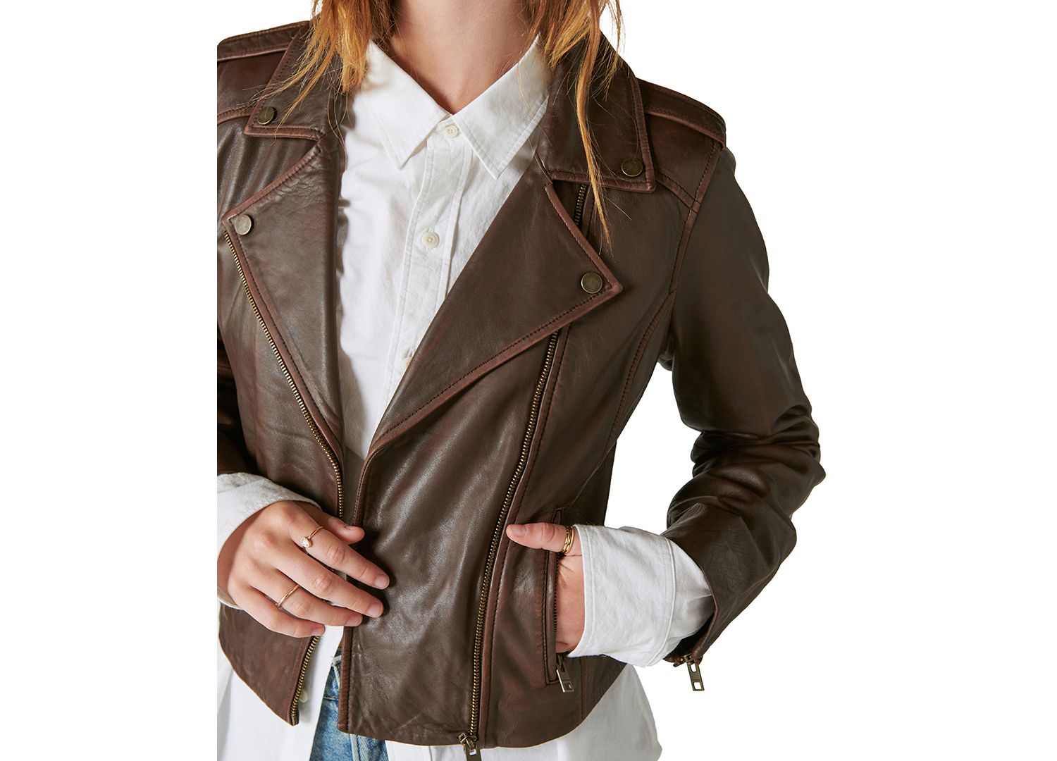 Women's Classic Leather Moto Jacket