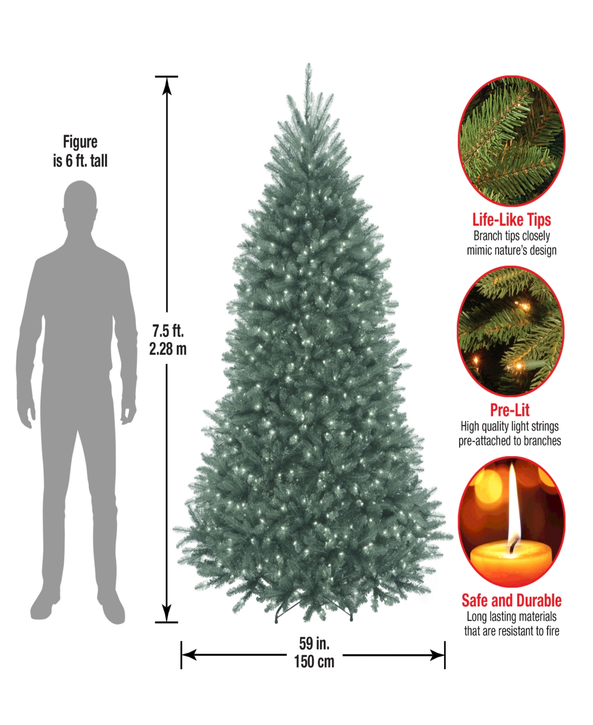 National Tree 7.5 Ft DunhillFir - Blue