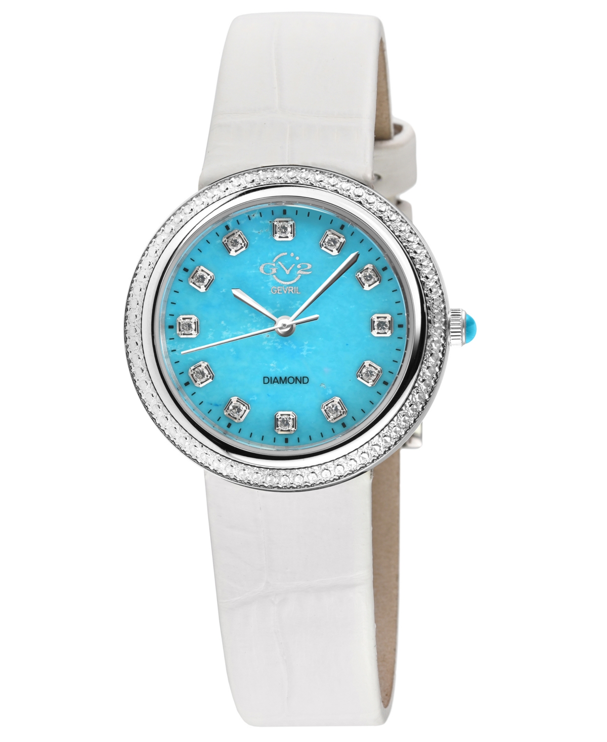 Gv2 By Gevril Women's Arezzo White Leather Watch 33mm In Silver