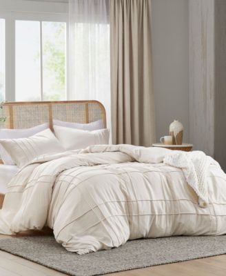 Porter Washed Pleated 3-Pc. Duvet Cover Set, Queen