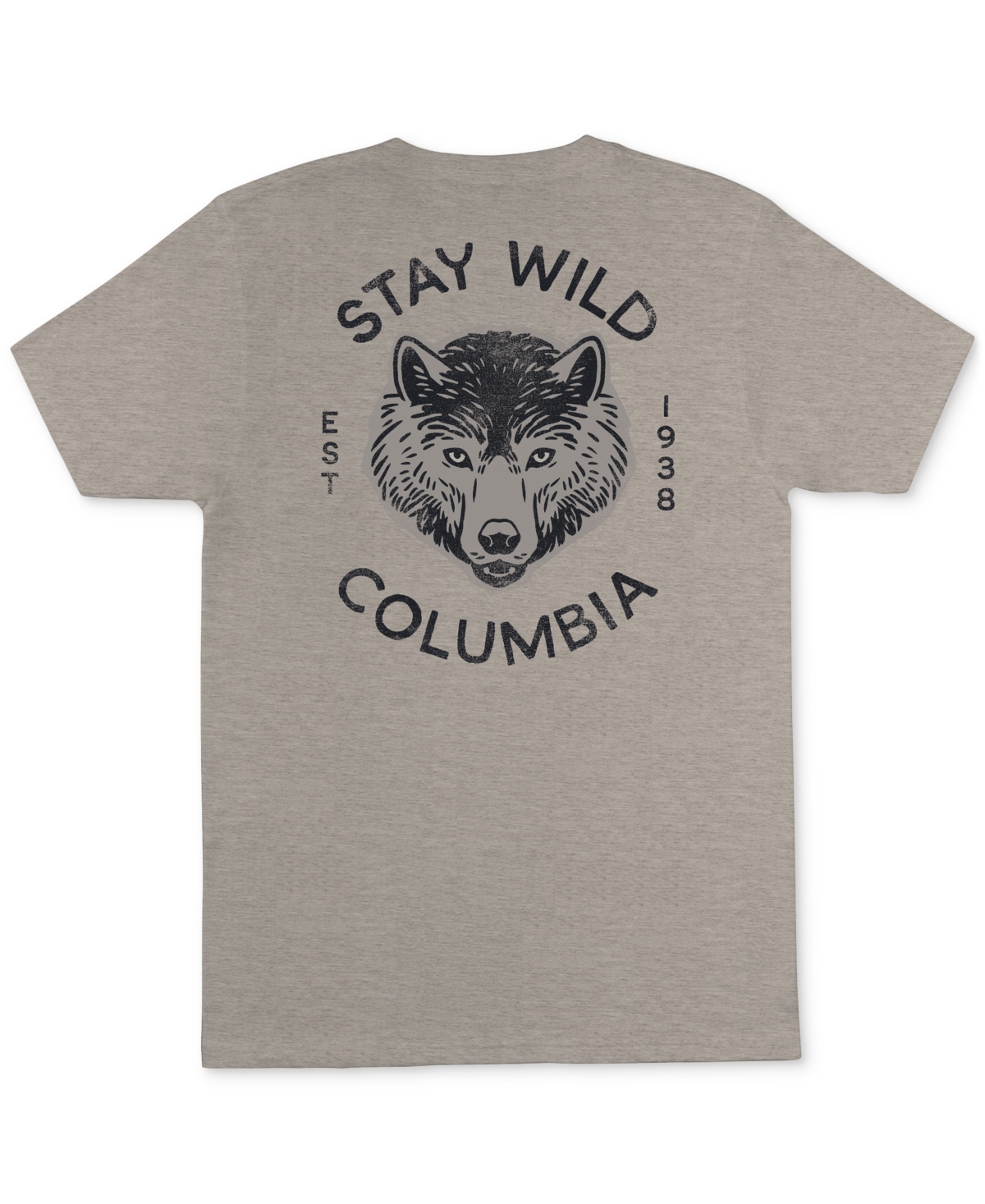 Shop Columbia Mens Short Sleeve Stay Wild Graphic T-shirt In Fossil Heather