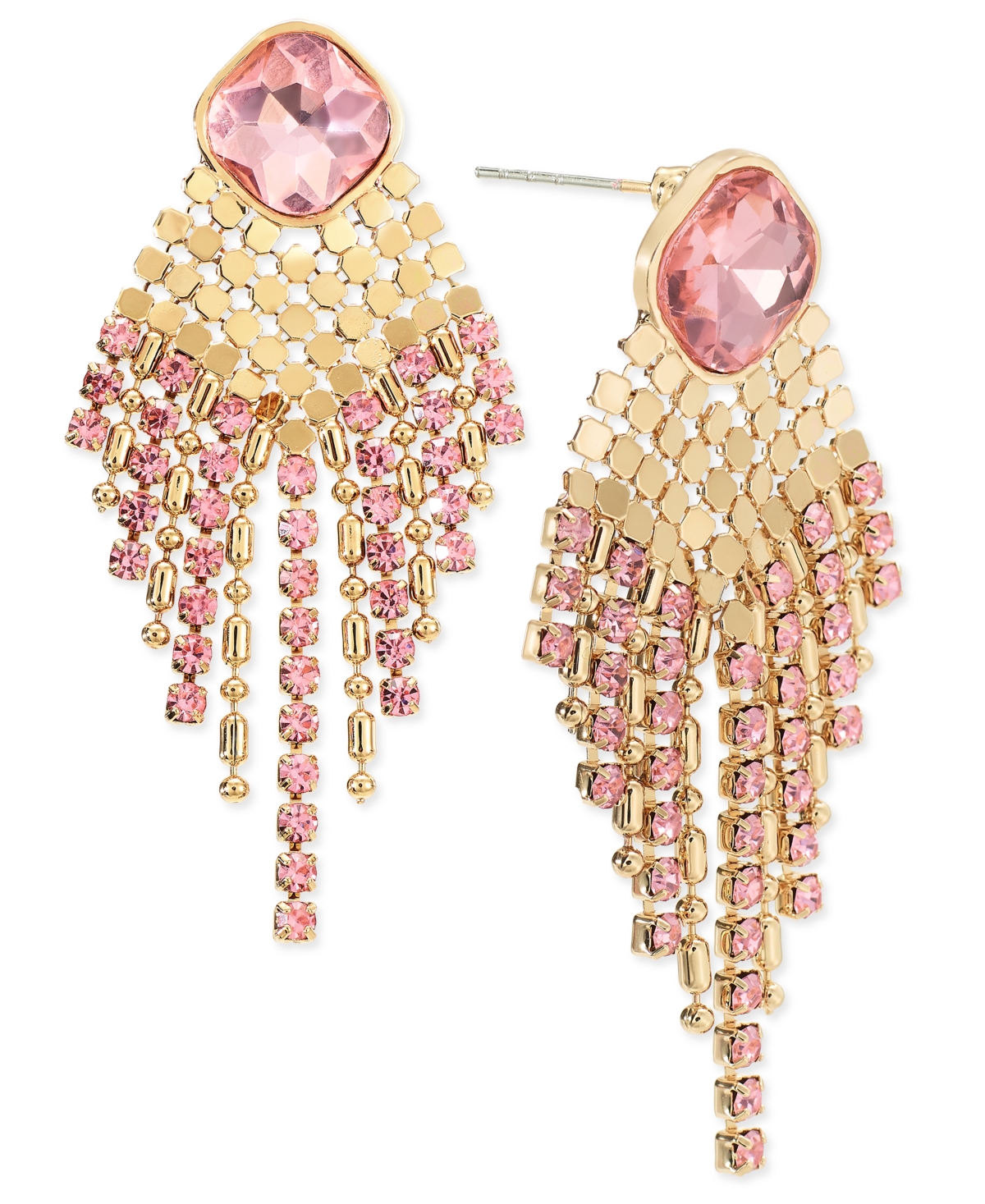 Inc International Concepts Crystal & Bead Statement Earrings, Created For Macy's In Pink