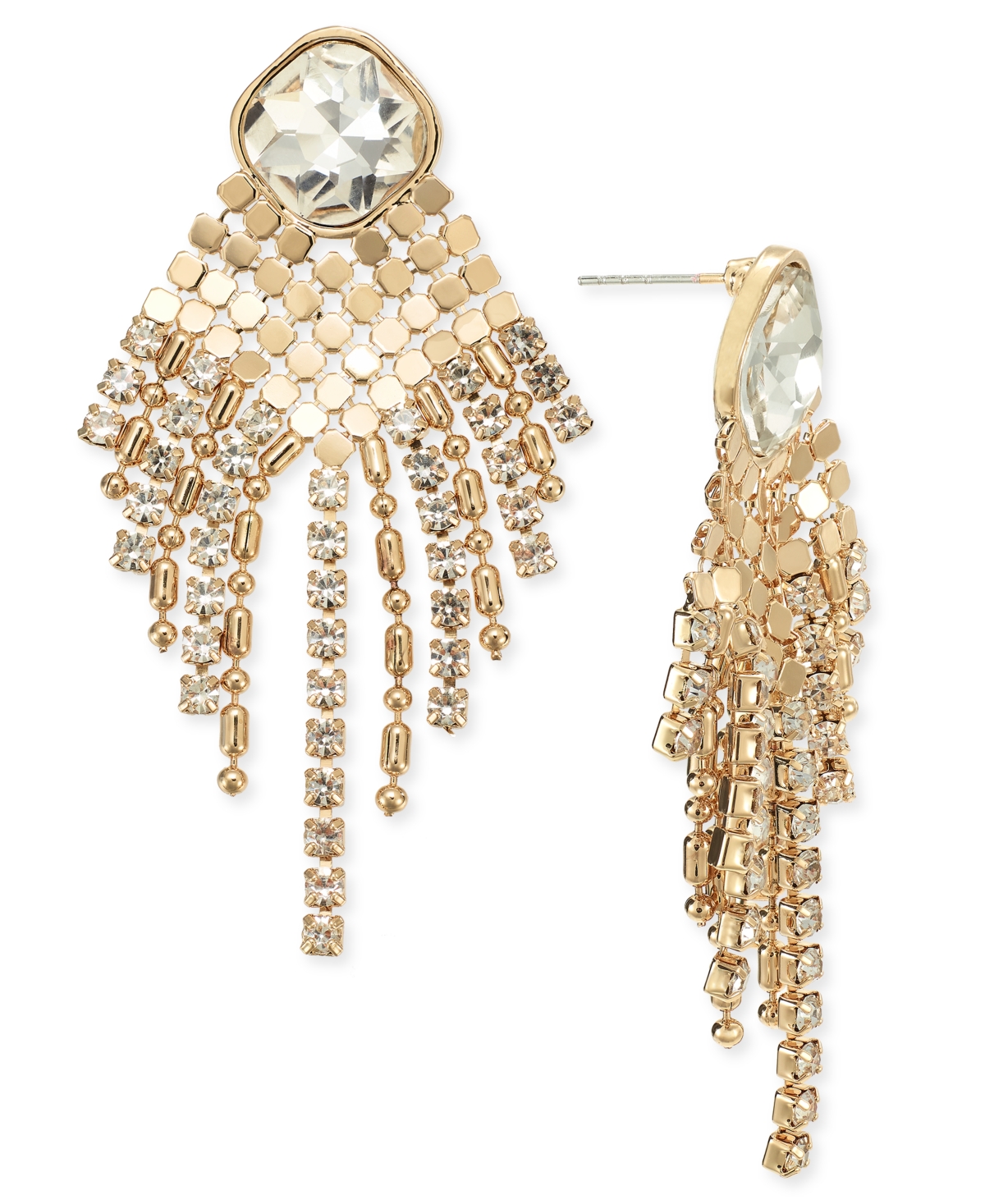 Inc International Concepts Crystal & Bead Statement Earrings, Created For Macy's In Gold