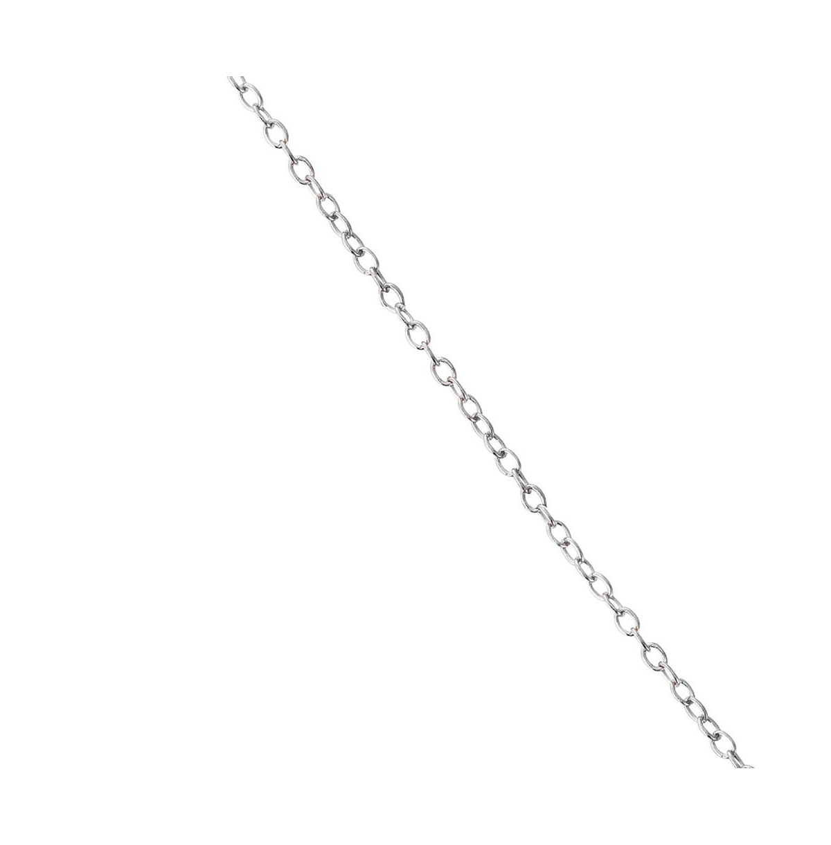 SterlingWhite Gold Plated Cubic Zirconia Round Stud Style Drop Pendant - Silver