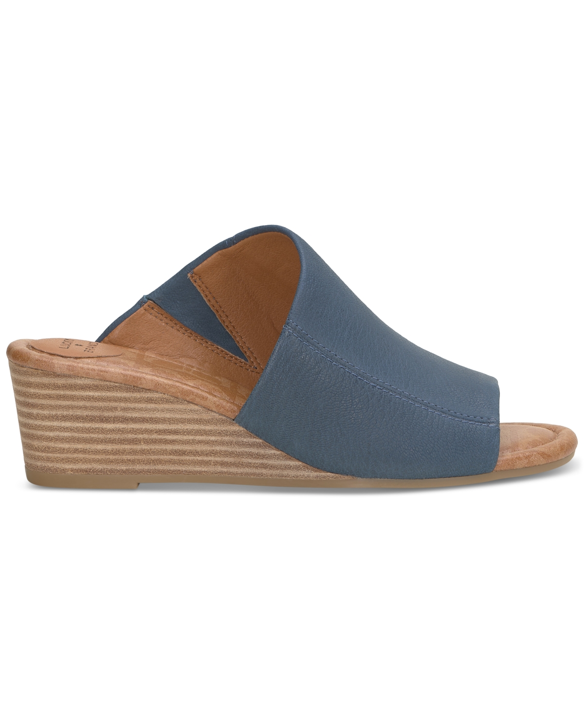 Shop Lucky Brand Women's Malenka Slip-on Wedge Sandals In Tortilla Brown Leather