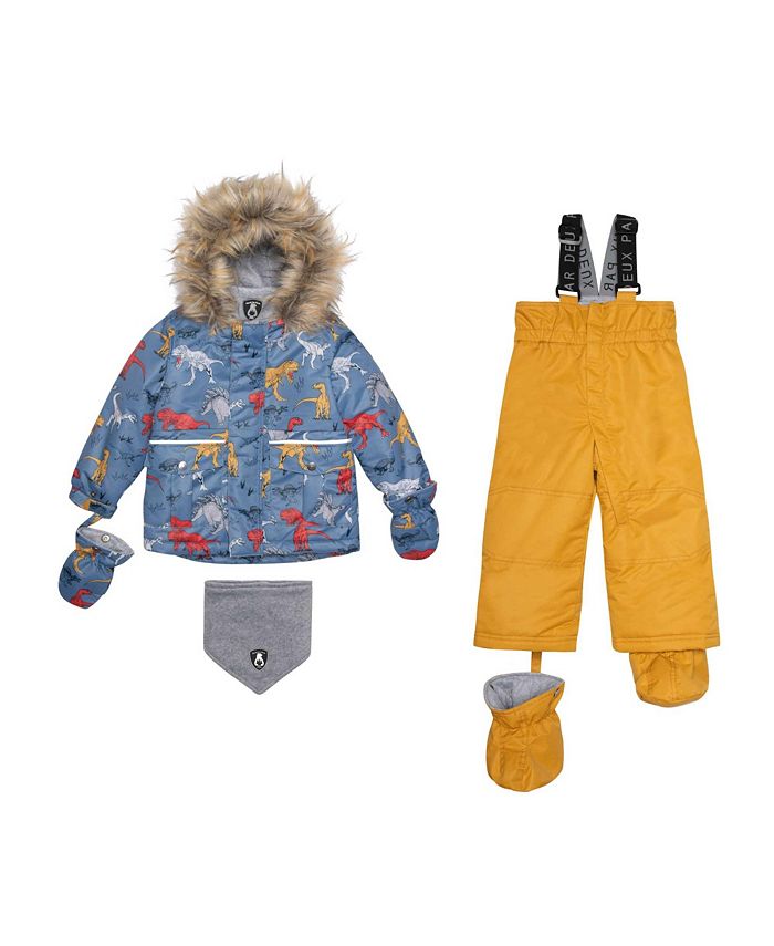 Deux par Deux Baby Boy Two Piece Baby Snowsuit Golden Harvest With