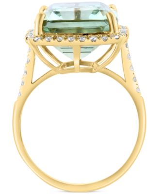 EFFY&reg; Amethyst (10-3/4 ct. t.w.) & Diamond (3/8  ct. t.w.) Halo Ring in 14k Gold (Also available in Citrine, Green Quartz & Black Onyx)