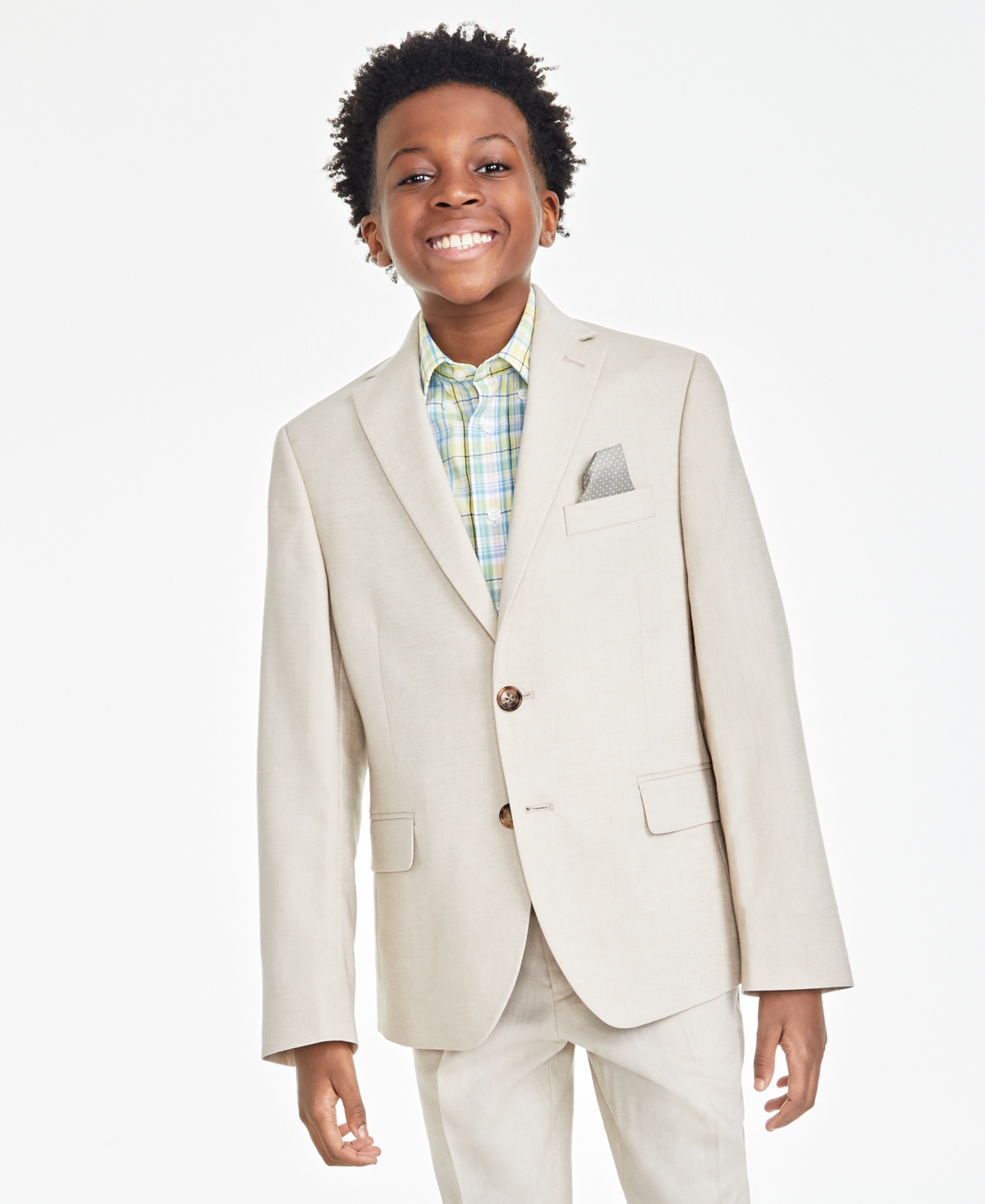Brooks Brothers Big Boys Classic Fit Linen Suit Jacket In Khaki