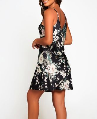 Women's Bella Satin Floral Chemise 1 Piece Nightgown