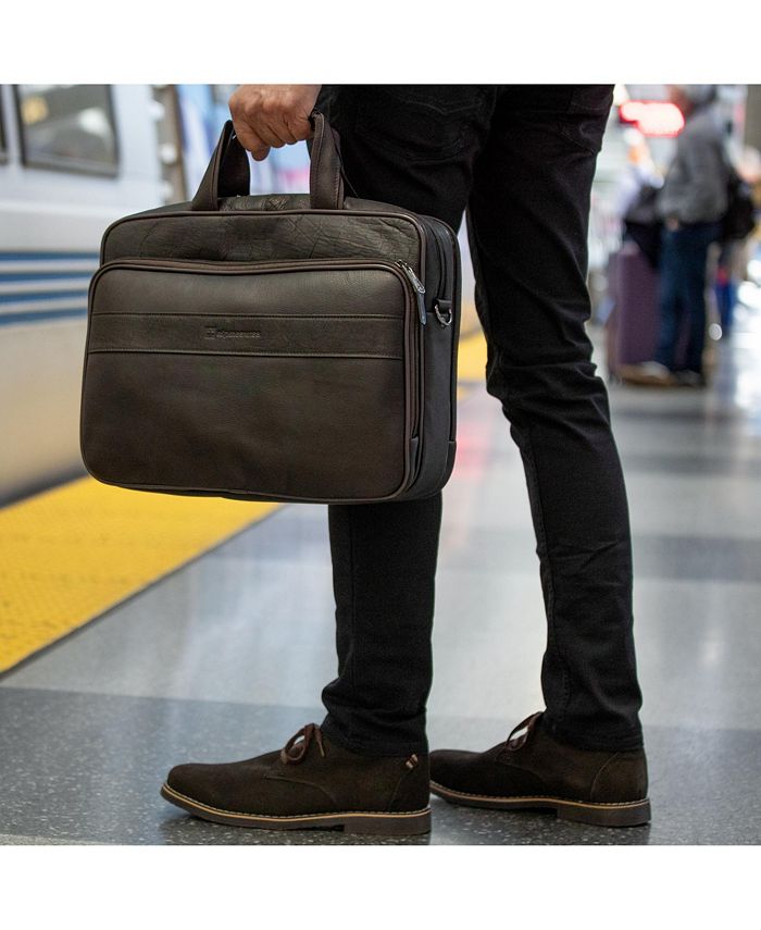 Alpine Swiss Messenger Bag Leather 15.6 Laptop Briefcase Portfolio