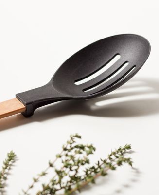 Gourmet Series Nylon Slotted Spoon with Black Head Handle, 14"