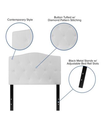 Arched Twin Button Tufted Upholstered Headboard