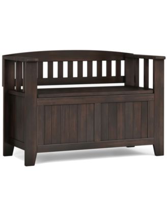 Acadian 25" Solid Wood Small Entryway Storage Bench