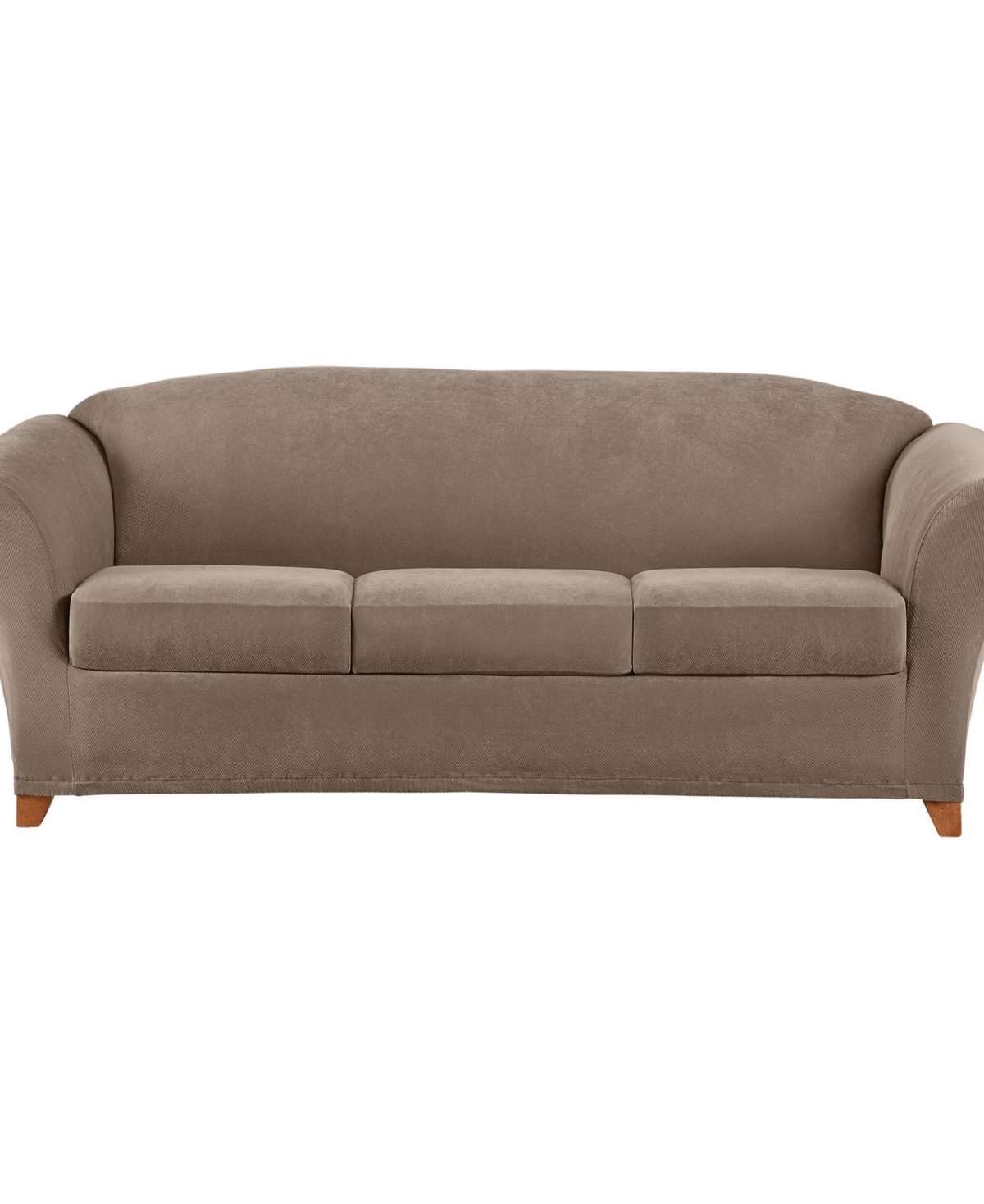 Sure Fit Stretch Pique 4-pc Sofa Slipcover Set, 96" X 40" In Taupe