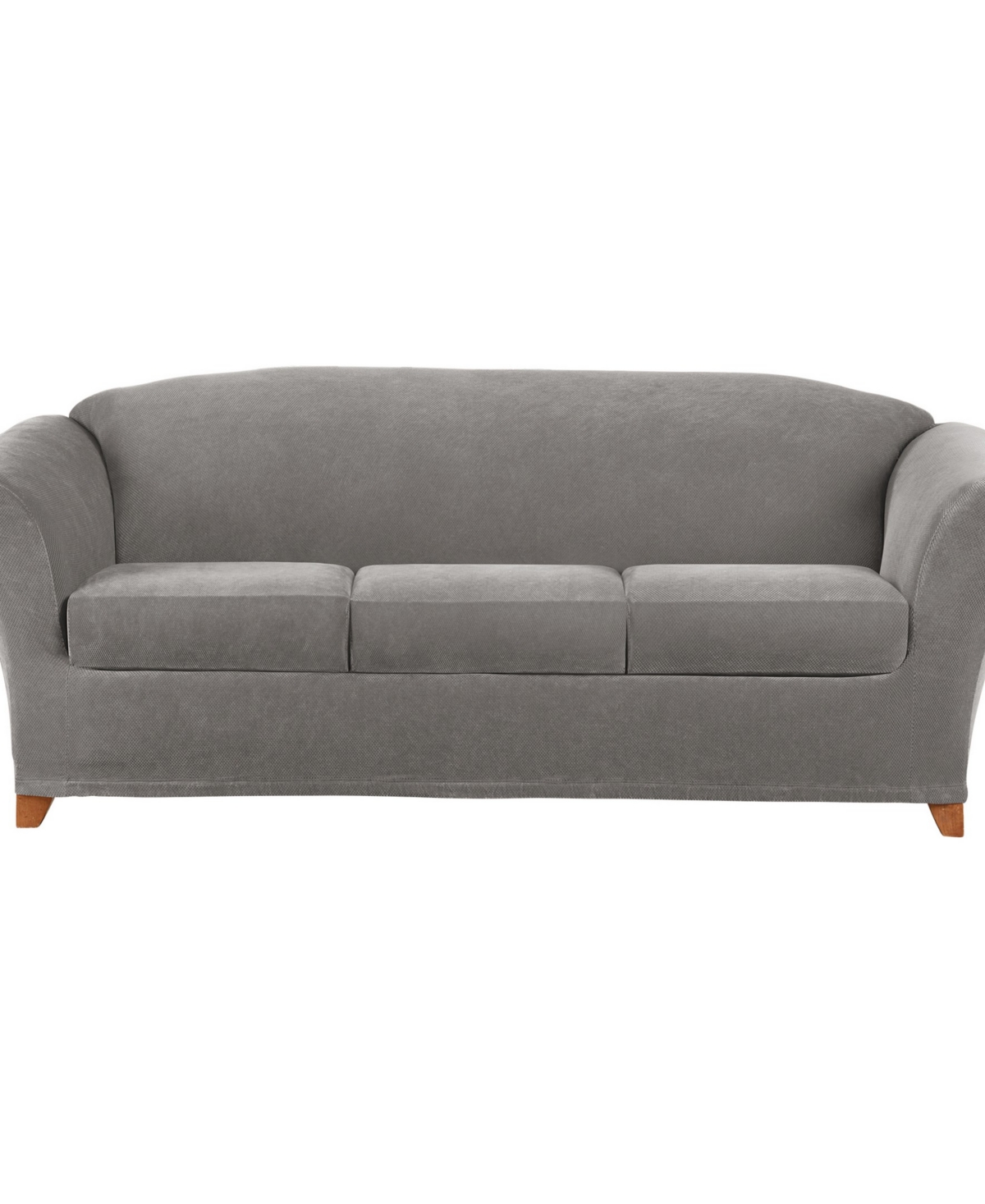 Sure Fit Stretch Pique 4-pc Sofa Slipcover Set, 96" X 40" In Flannel Gray