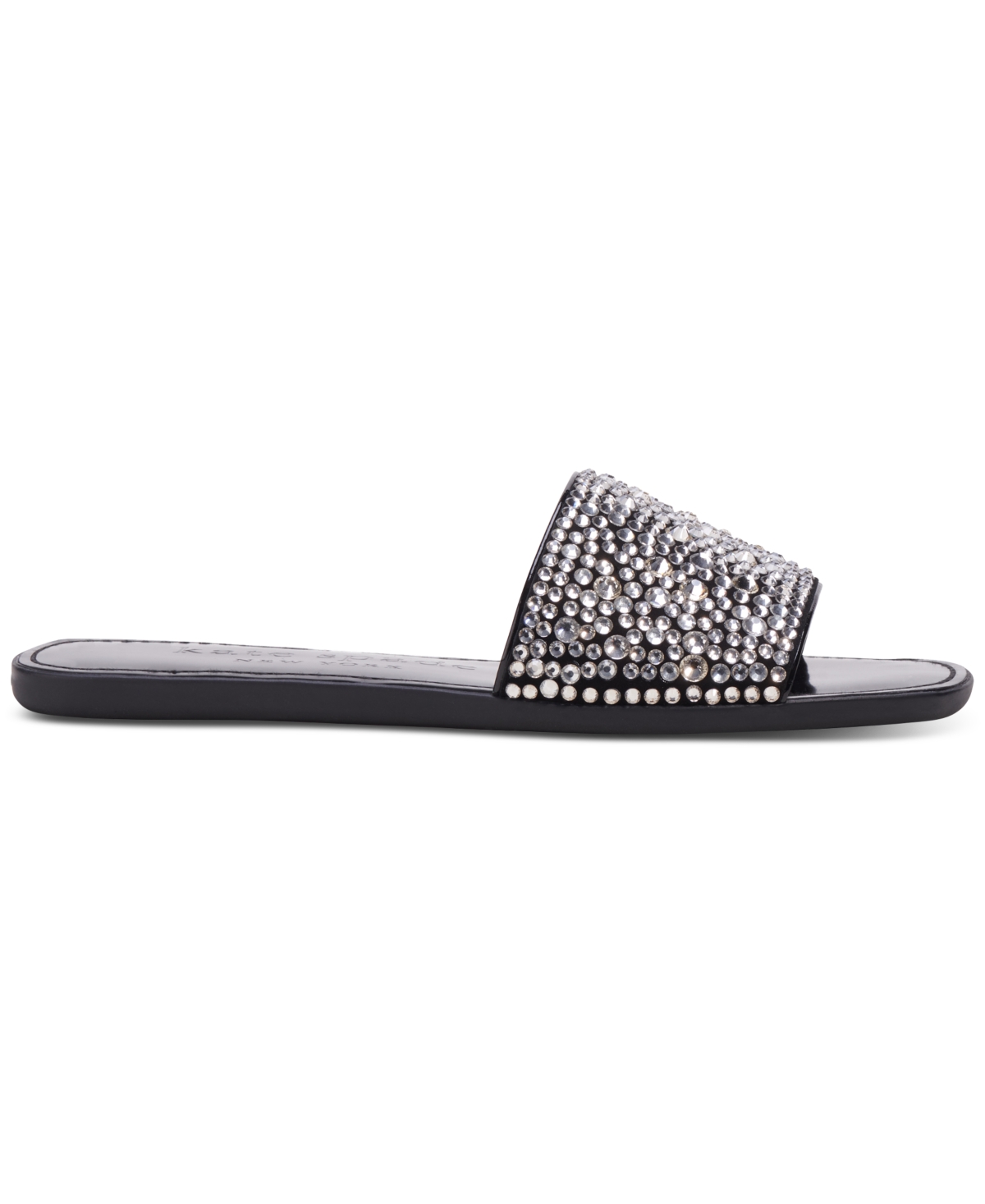 Shop Kate Spade Women's All That Glitters Flat Sandals In Black,clear
