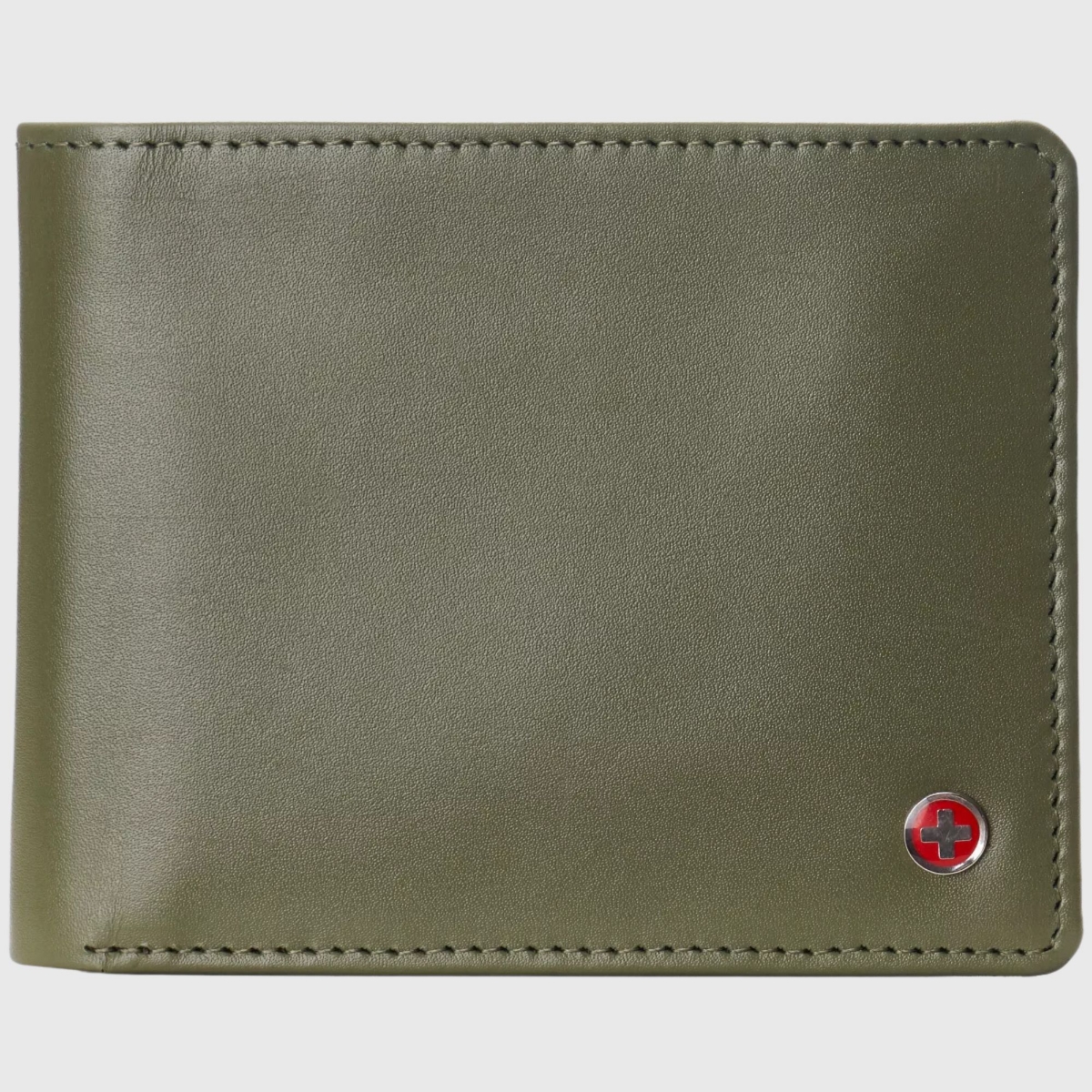 Alpine Swiss Mens Genuine Leather Wallet Passcase Bifold Rfid Safe 2 Id Windows
