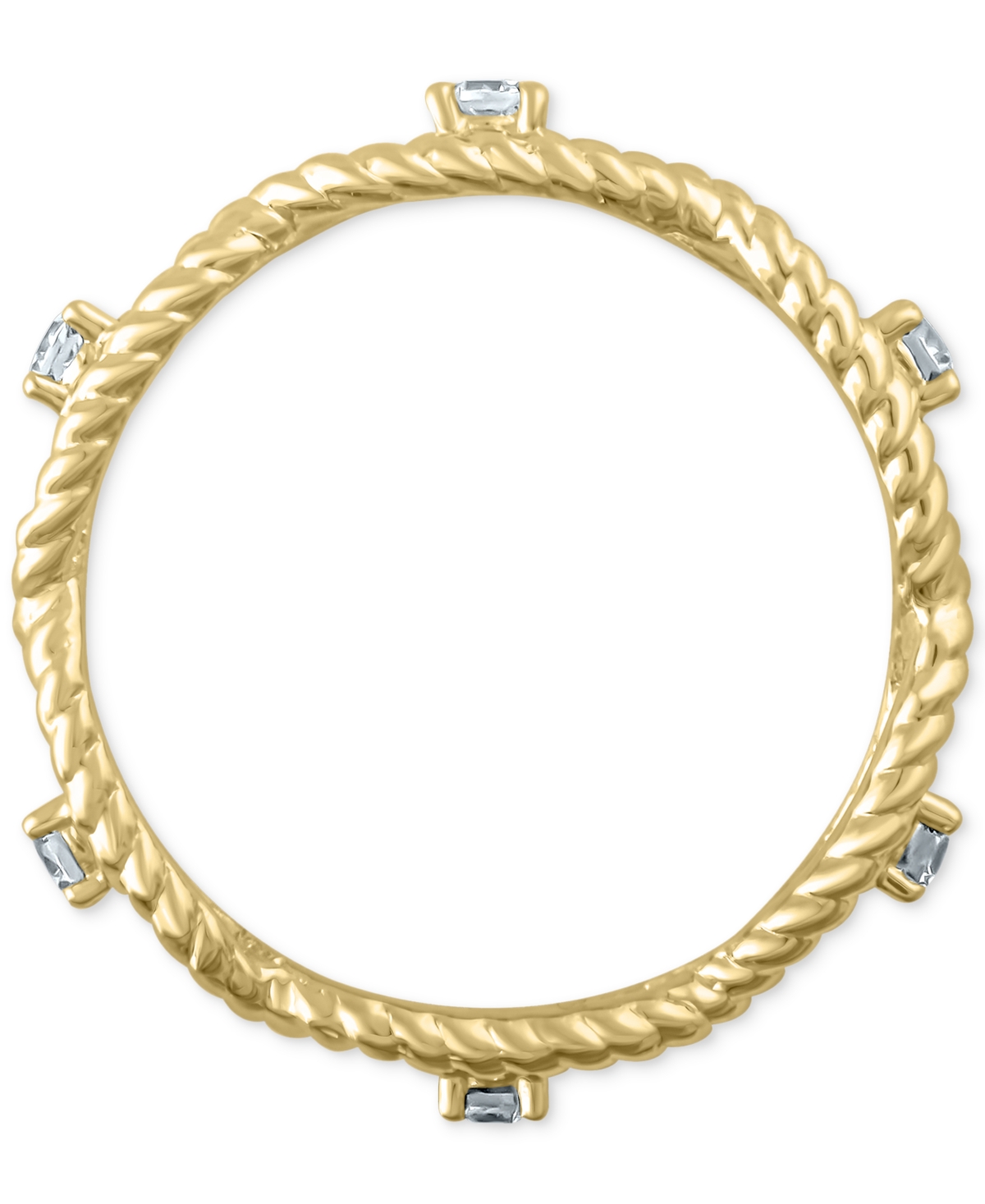 Shop Macy's Igi Certified Diamond Braided Rope Band (1/4 Ct. T.w.) In 14k Gold In Yellow Gold