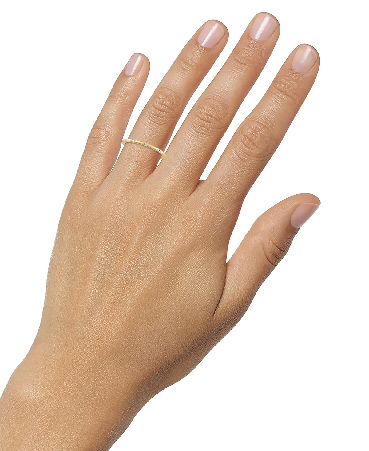 Macy's Igi Certified Diamond Narrow Band (1/20 Ct. T.w.) In 14k Gold In Yellow Gold
