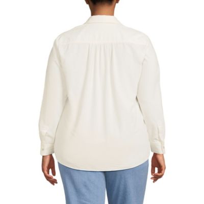 Women's Plus Size Pinwale Cord Long Sleeve Shirt