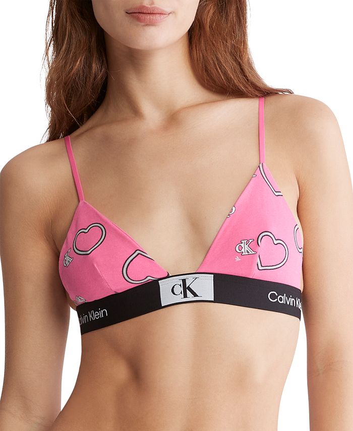 Womens Calvin Klein pink Logo Bralette