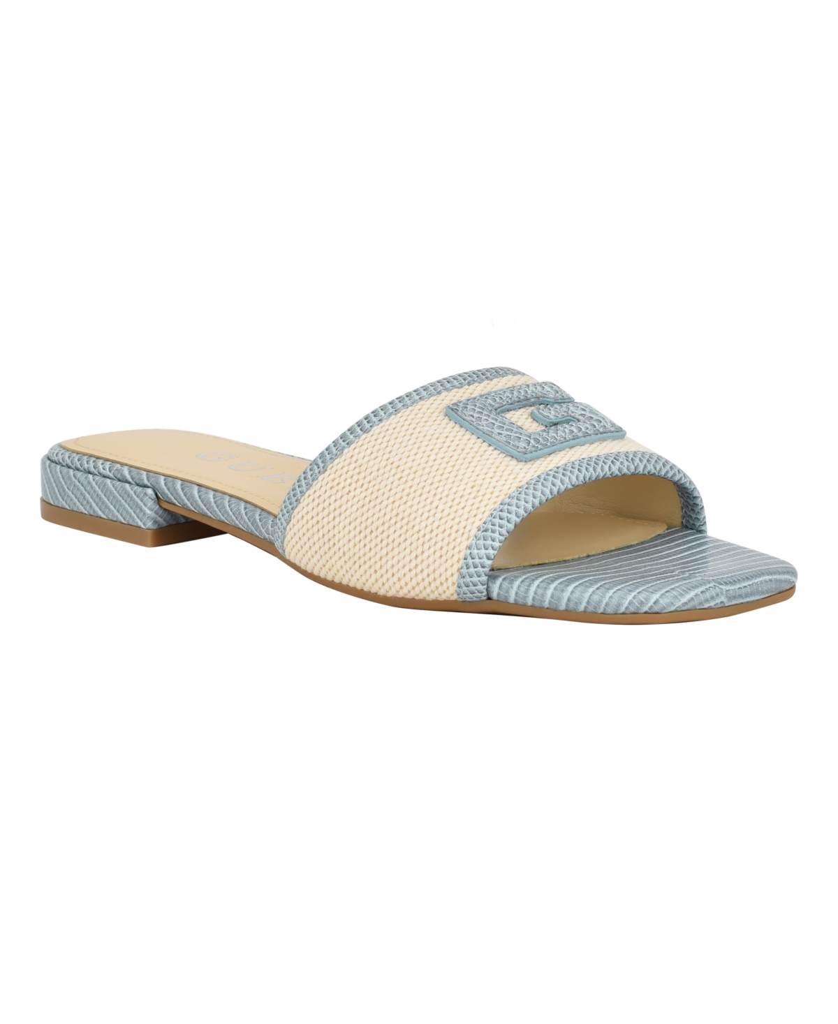GUESS WOMEN'S TAMPA SLIDE-ON SANDALS WITH WOVEN LOGO DETAIL