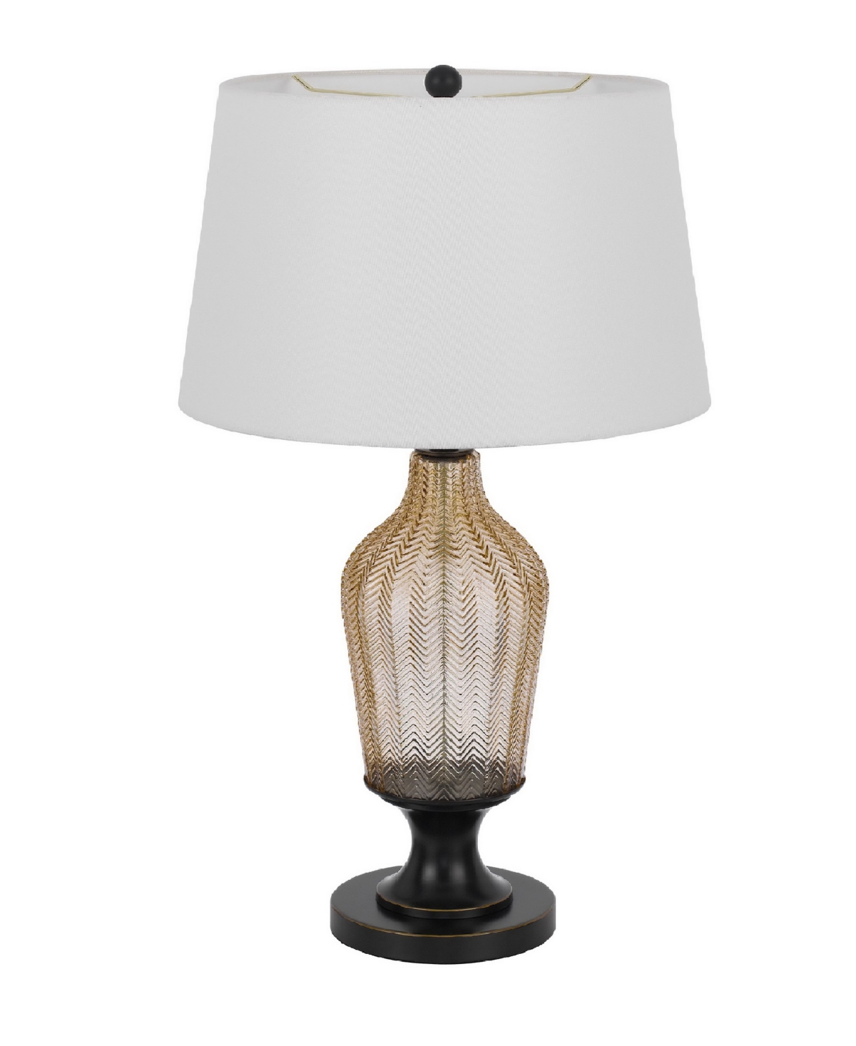 Cal Lighting 30.5" Height Glass Table Lamp In Smoked,dark Bronze