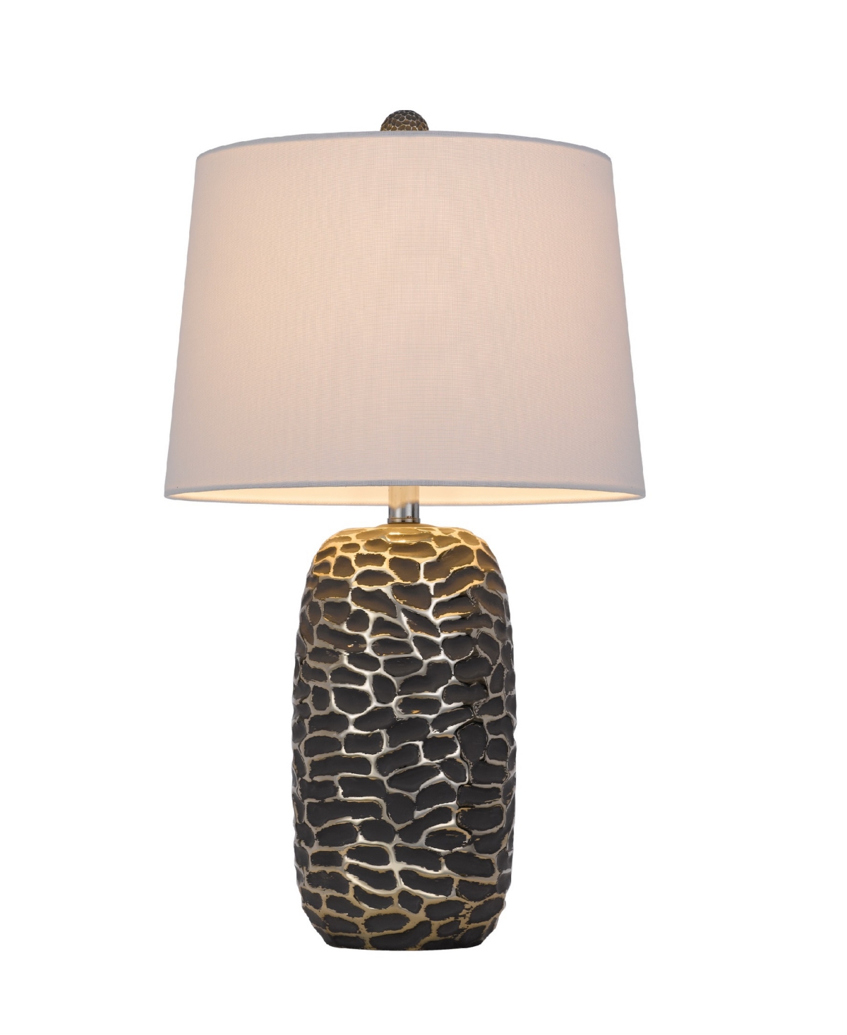 Cal Lighting 25" Height Resin Lamp Set In Ash Black,antique Silver