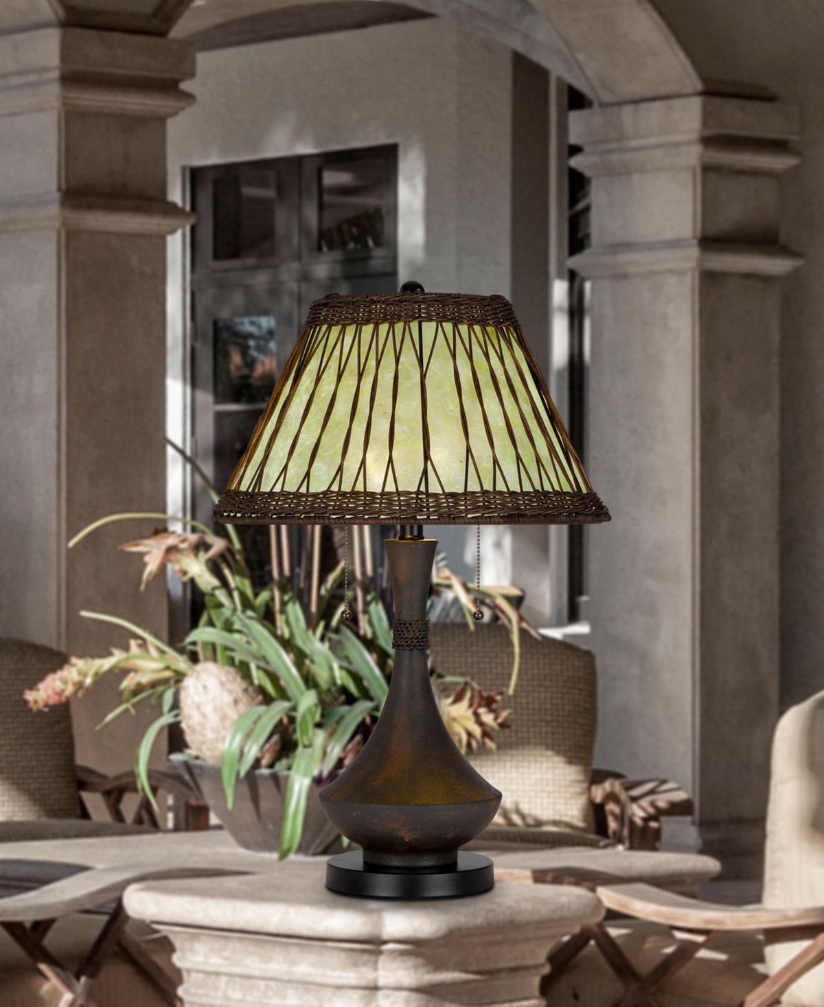 Cal Lighting 25.5" Height Metal And Resin Table Lamp In Dark Bronze
