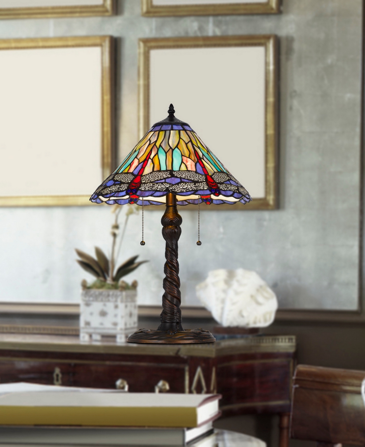Cal Lighting 23" Height Metal And Resin Table Lamp In Dark Bronze