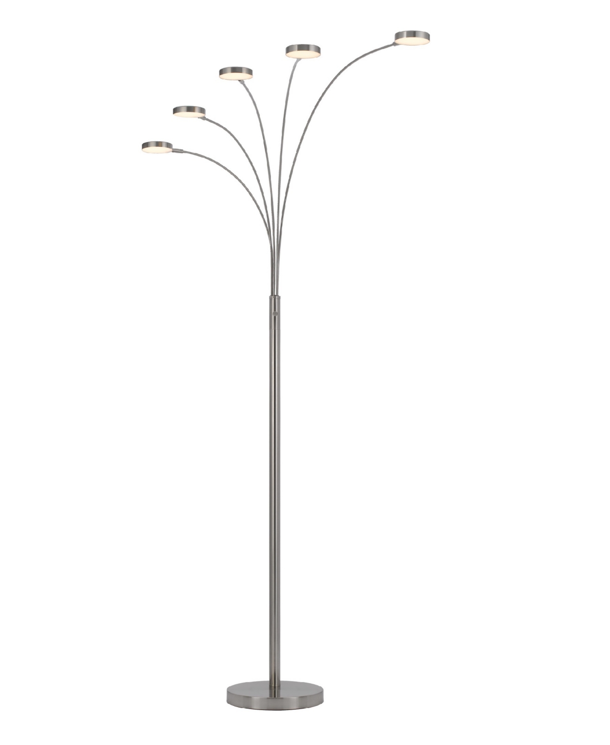 Cal Lighting 82" Height Metal Arc Floor Lamp In Brushed Steel