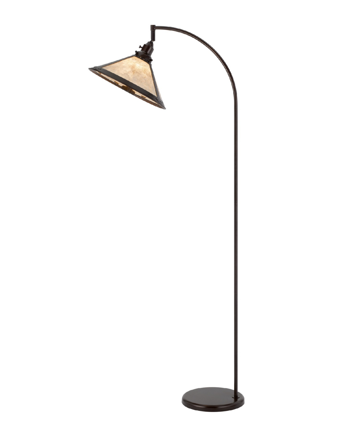 Cal Lighting Downbridge 65" Height Metal Arc Floor Lamp With Shade In Mica,dark Bronze