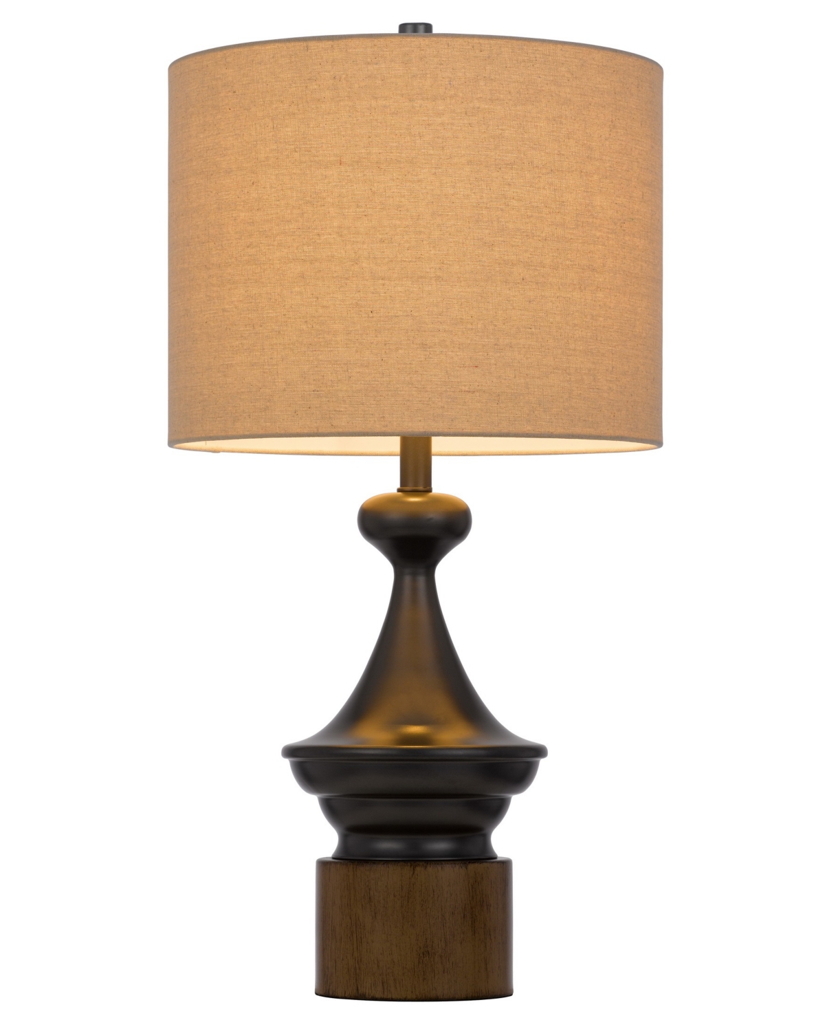 Shop Cal Lighting 29.5" Height Metal And Wood Table Lamp In Black,wood