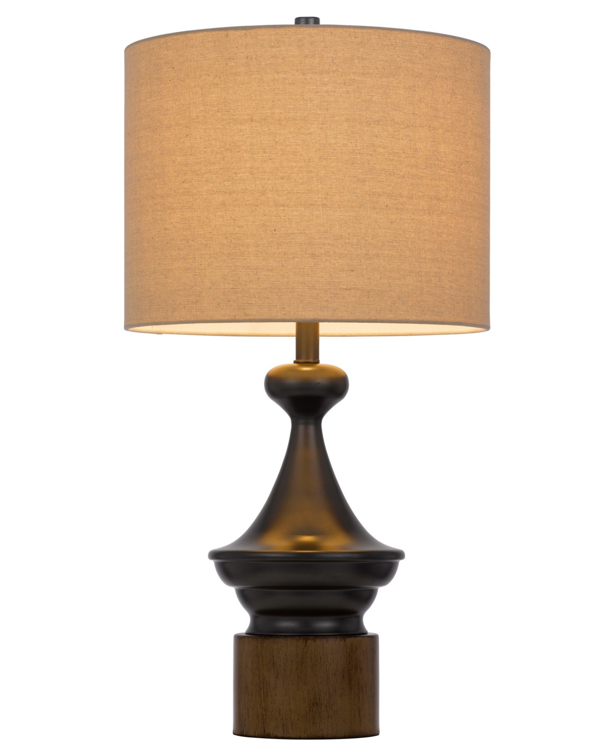 Cal Lighting 29.5" Height Metal And Wood Table Lamp In Black,wood
