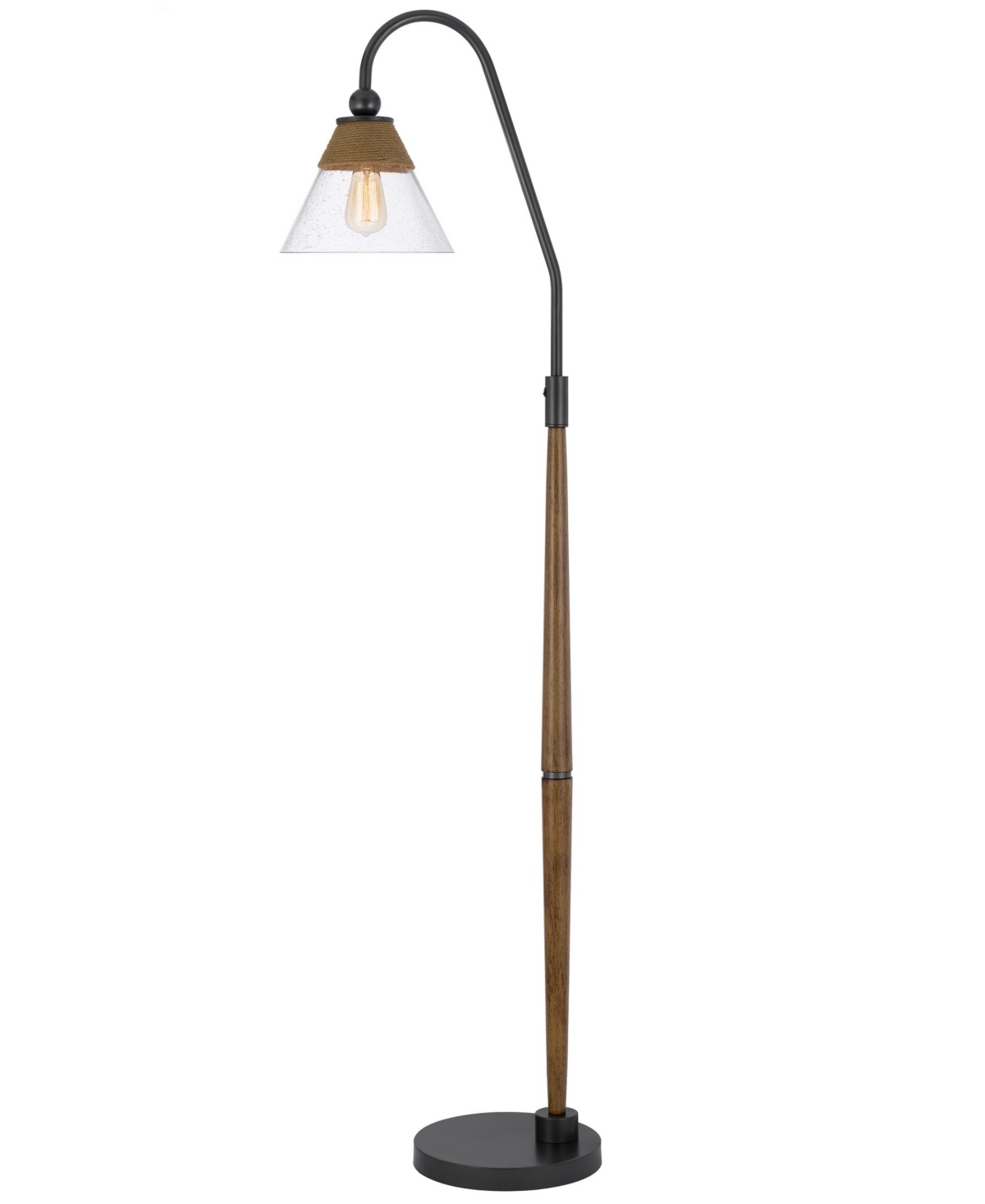 Shop Cal Lighting Hinton 71.25" Height Metal Floor Lamp In Oak,black