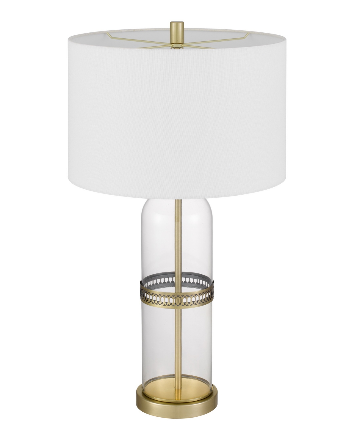 Shop Cal Lighting Lenoir 28" Height Glass Table Lamp Set In Antique Brass,glass
