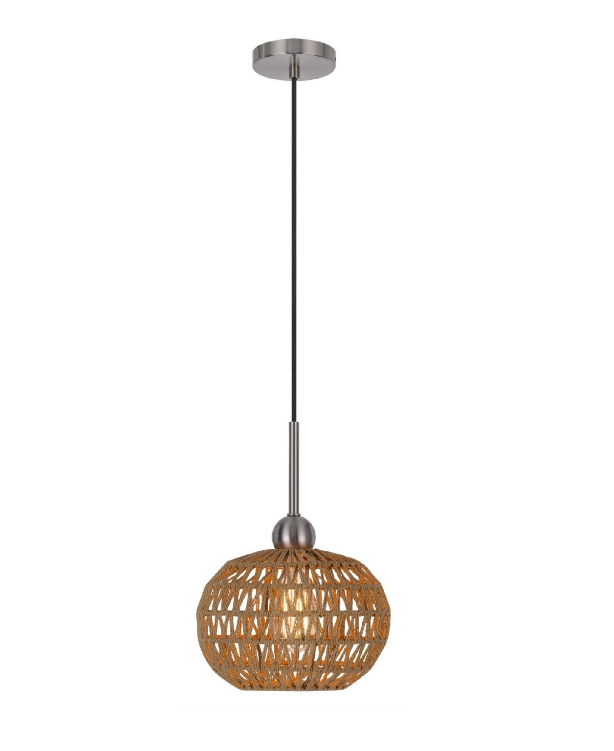 Shop Cal Lighting 14" Height Fabric Pendant In Burlap