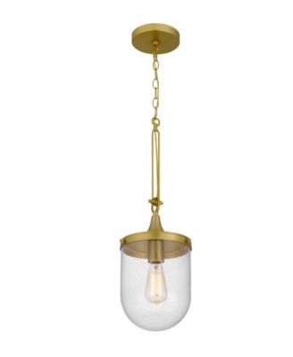 26" Height Metal Pendant with Clear Bubble Glass Shade